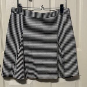 MICHAEL Michael Kors Black and White Striped Skater Skirt